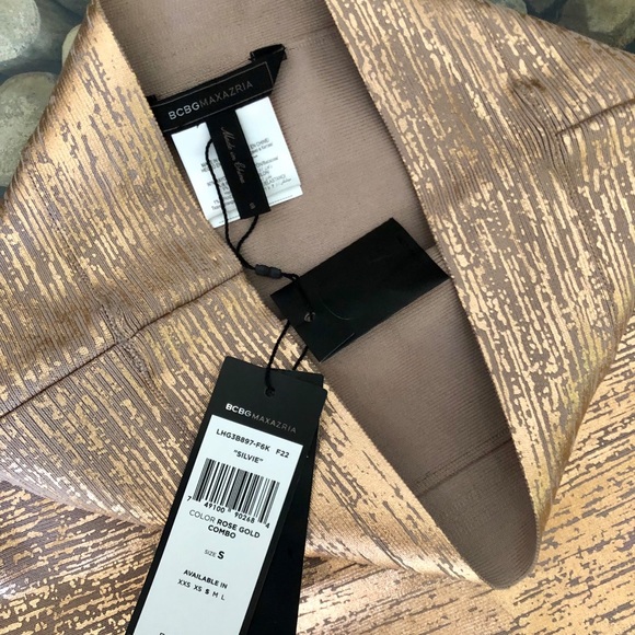 BCBGMAXAZARIA Rose Gold Silvie Mini Bandage Skirt - Picture 3 of 3